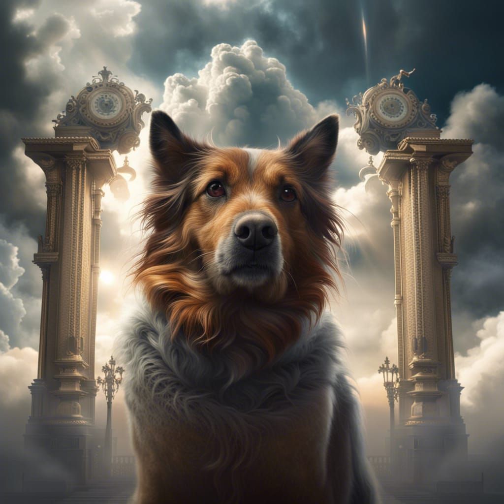 Heavenly Gatekeepers: Dog, Cat, and Horse in Digital Paintin...