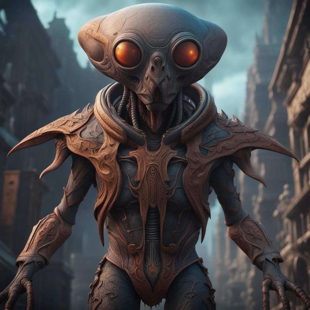 Resident Alien in Detailed Matte Painting Style