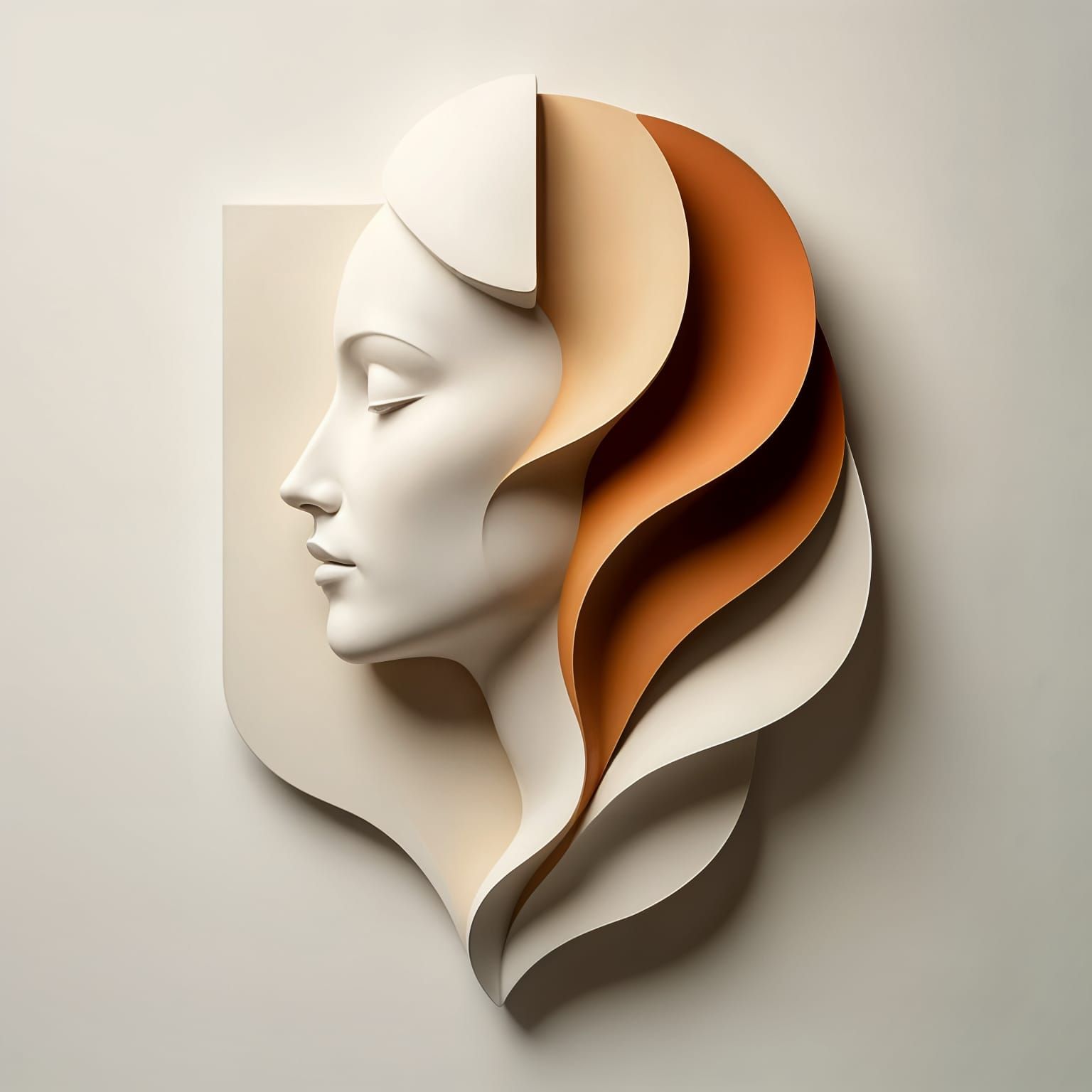 Abstract Profile Sculpture with Geometric Planes
