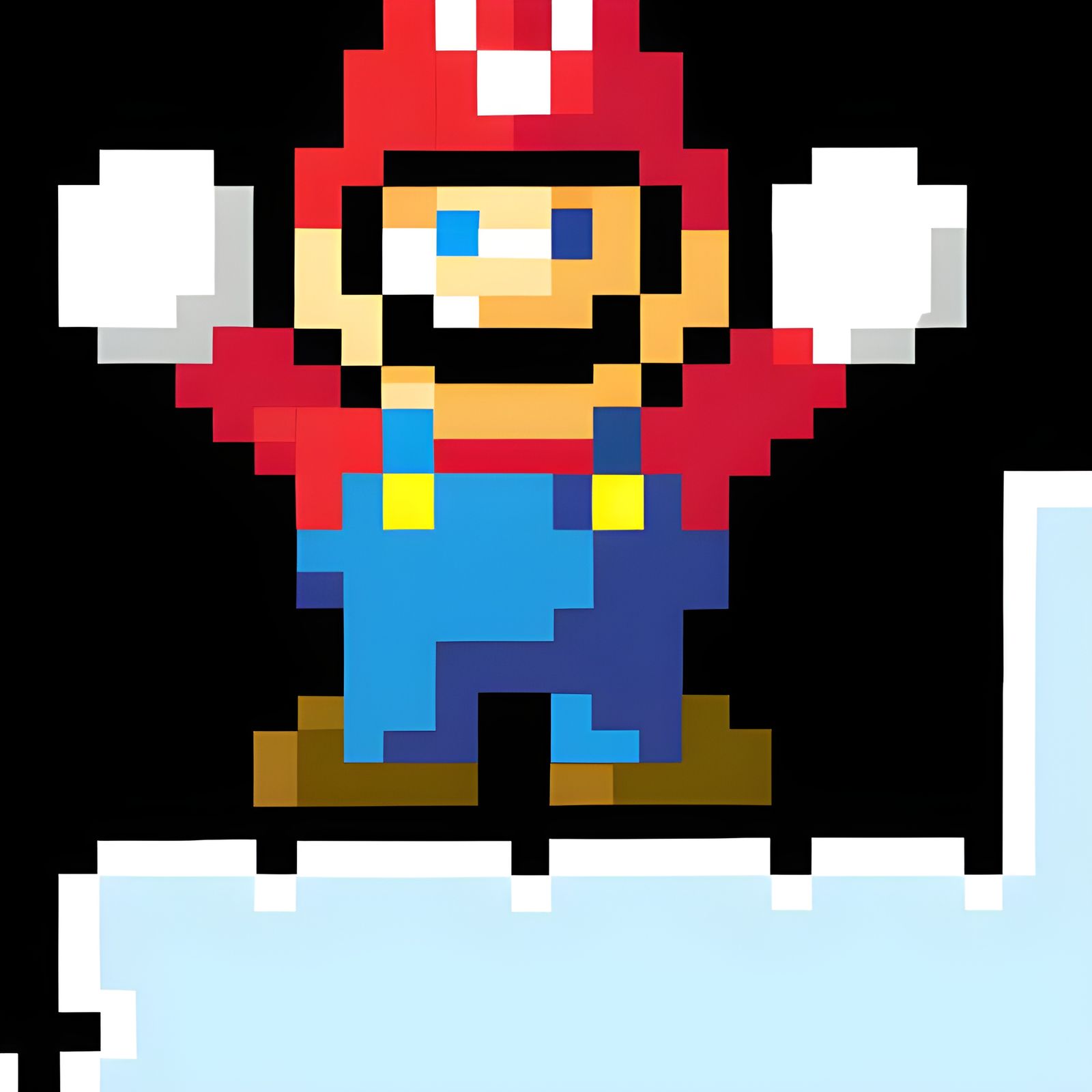 Detailed Pixel Art of Original Mario