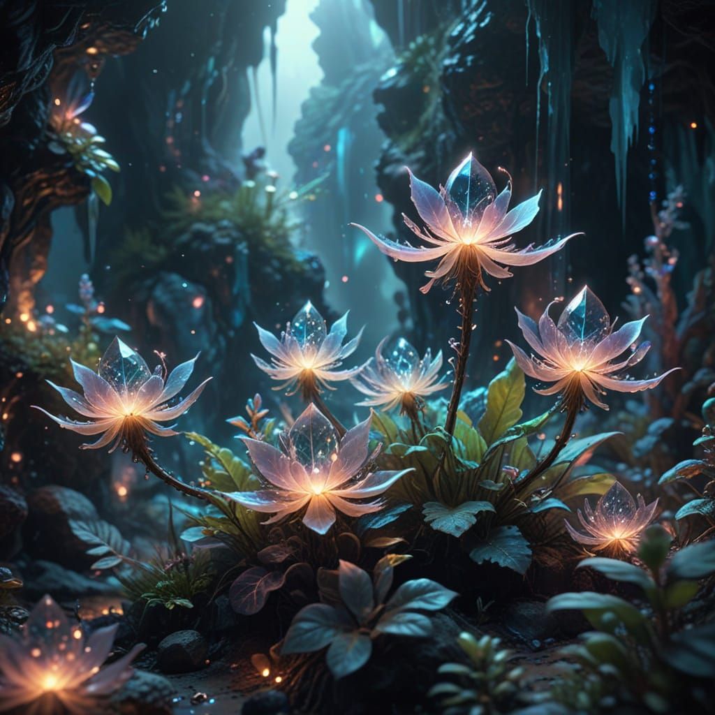 Ethereal Bloom in Crystal Cave