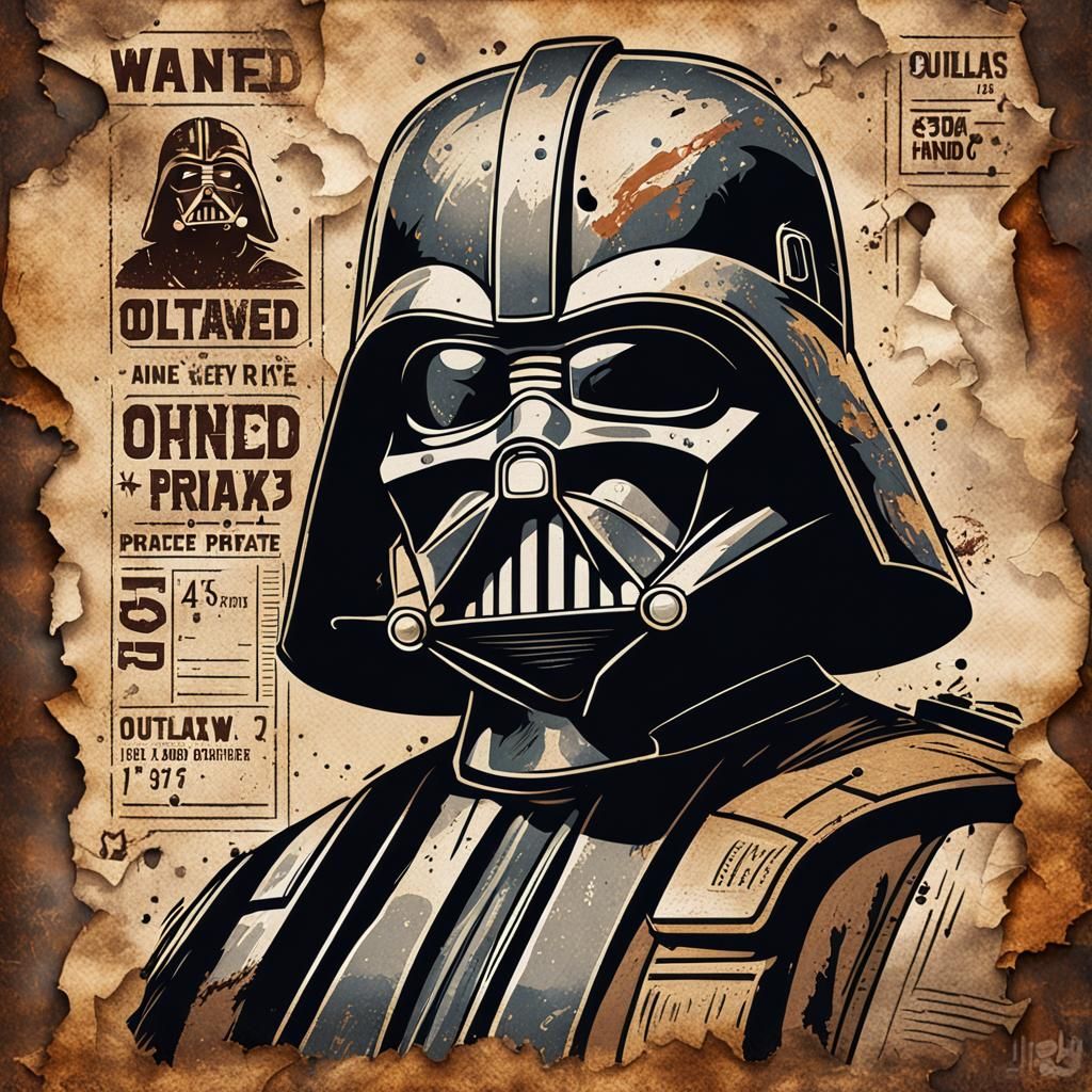 Distressed 'Wanted' Poster for Star Wars Pirate