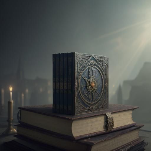 Ornate Book of Secrets in Dark Fantasy Style