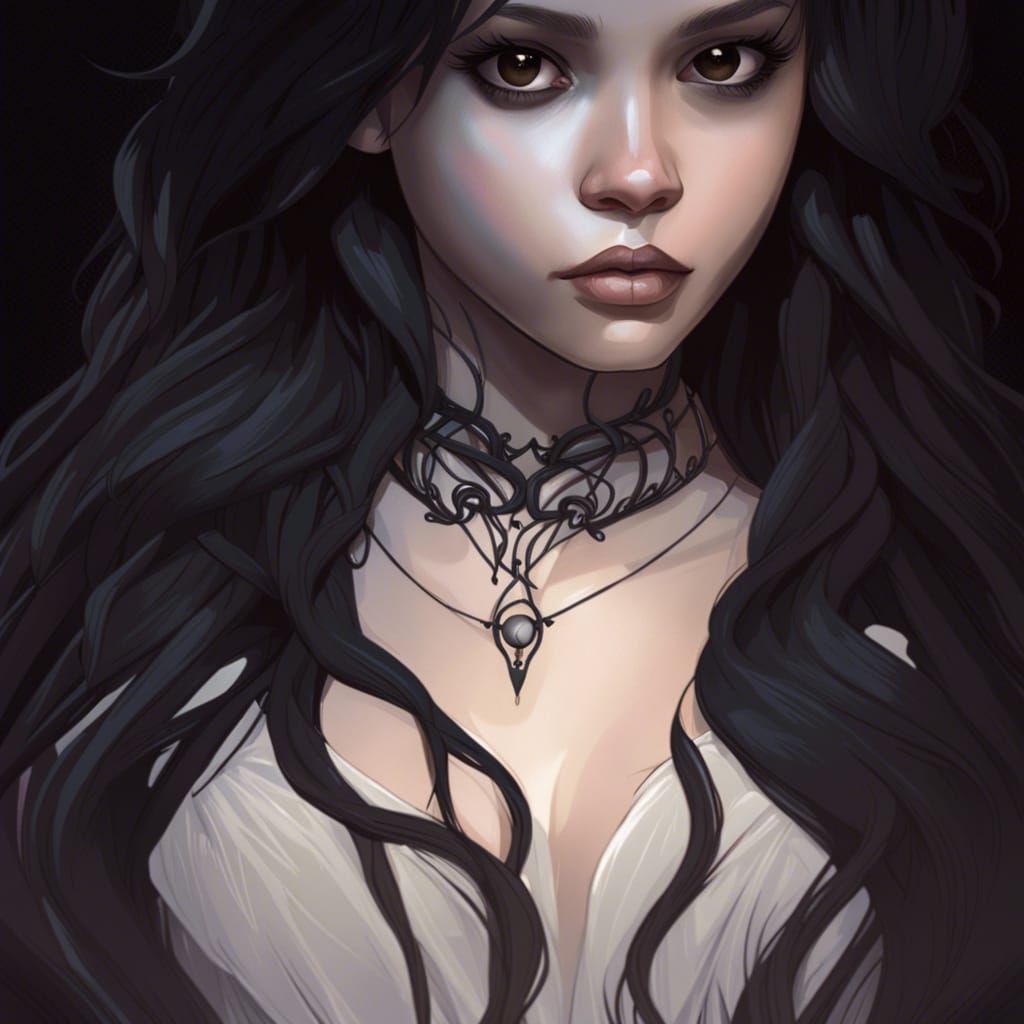 Gothic Brunette in Vogue Style Portrait