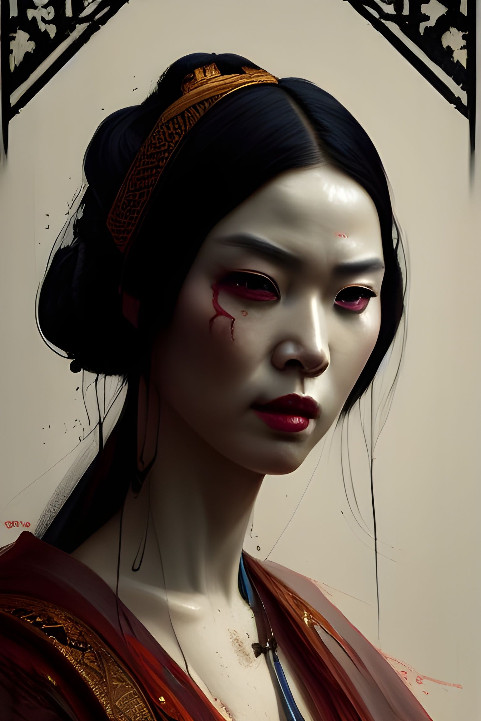 Hyperrealistic Portrait of a Concubine in 4K
