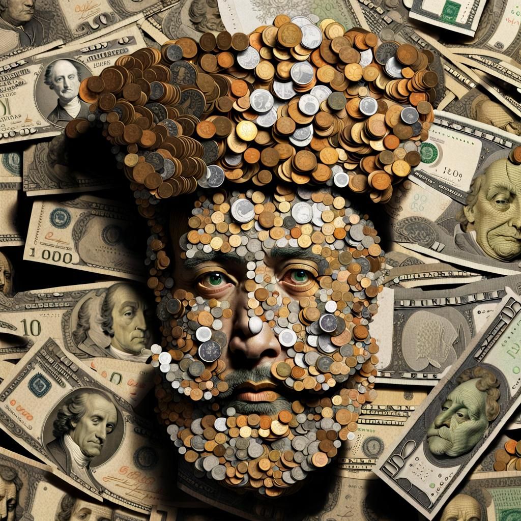 Currency Collage in the Style of Arcimboldo