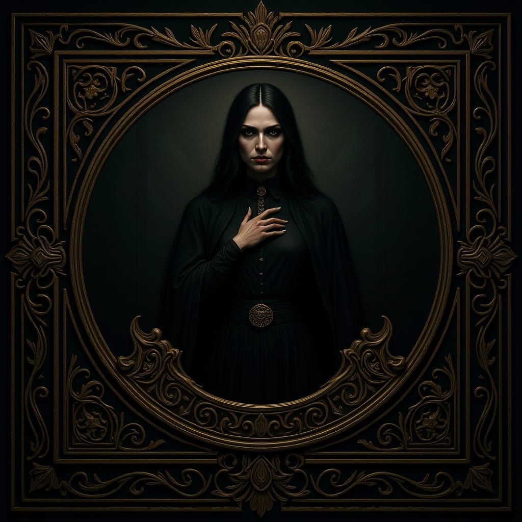 Ornate Mysterious Figure with Subtle Golden Lighting