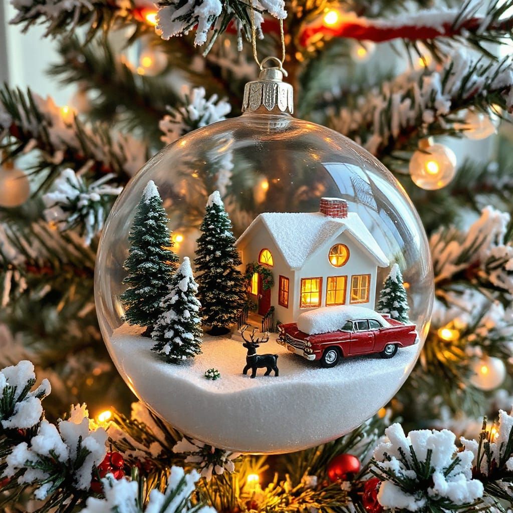 Magical Miniature Christmas World Inside Ornament