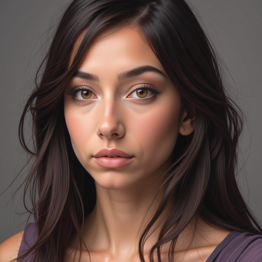 Close-Up Facial Portrait with Mandala and Expressive Eyes