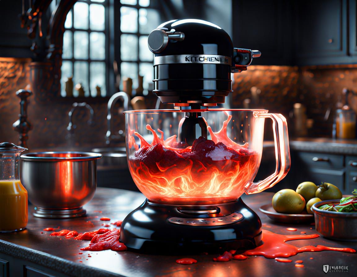 Fanged Kitchen Blender: Dark Fantasy Concept Art