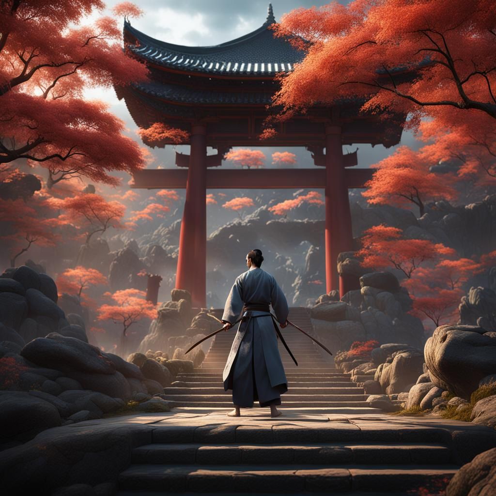 Aikido Martial Art Technique in Detailed Matte Painting
