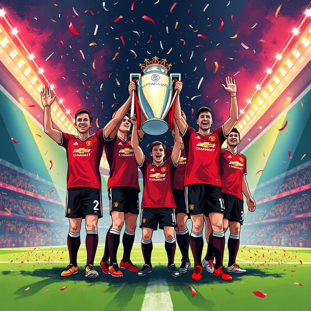 Manchester United Victory in Futuristic Style