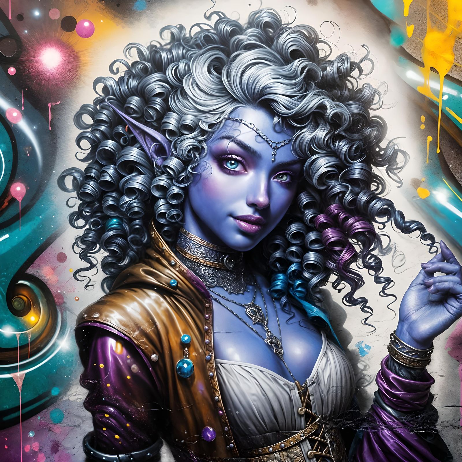 Hailynn Yesfaren, Drow Half-elf djinni