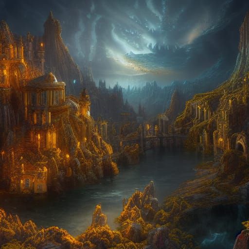 Fantastical Matte Painting in Deep Color