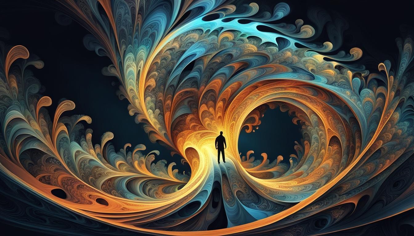 Mystical Humanoid in Abstract Vector Fractal Art