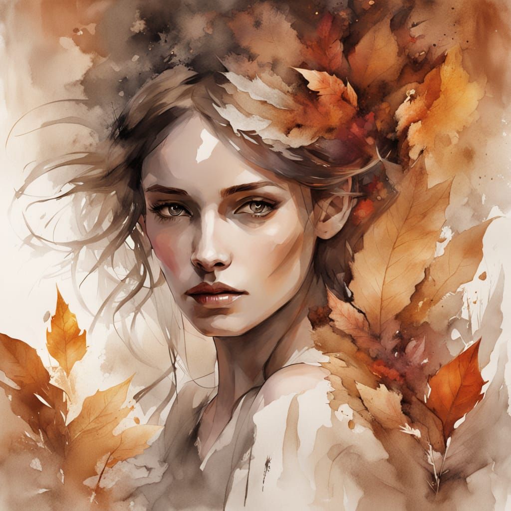 Autumn Paper Queen in Fantasy Forest