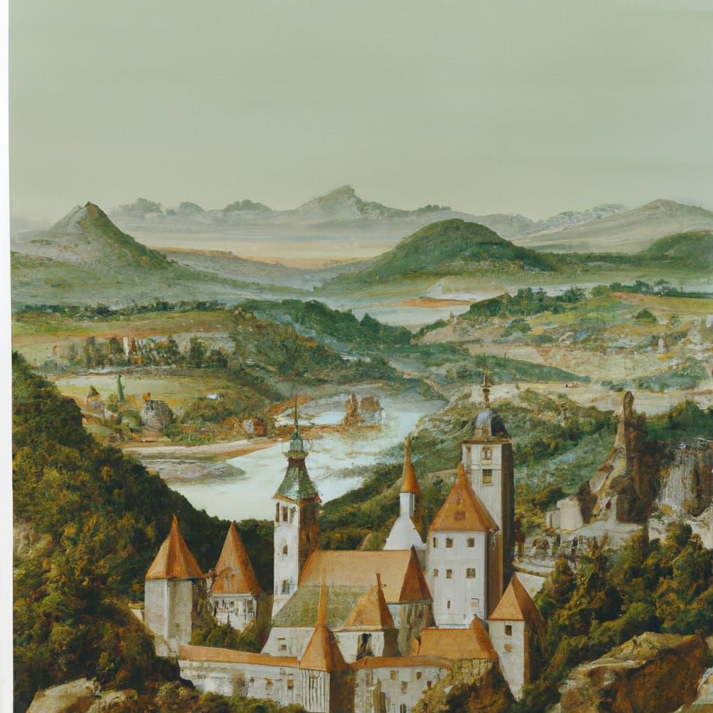 Renaissance Valley View in Dürer Style