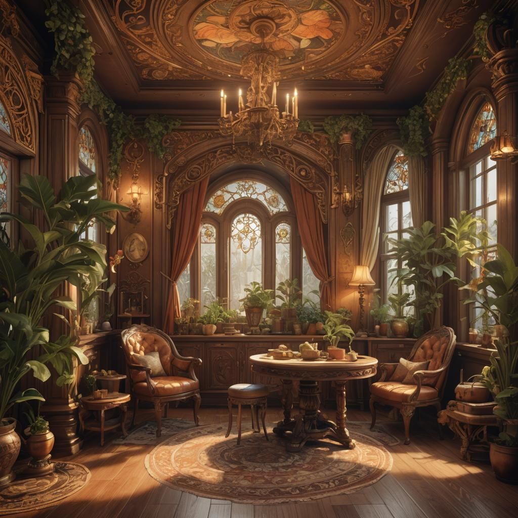 Cozy Mucha-Inspired Home Interior in Earthy Tones