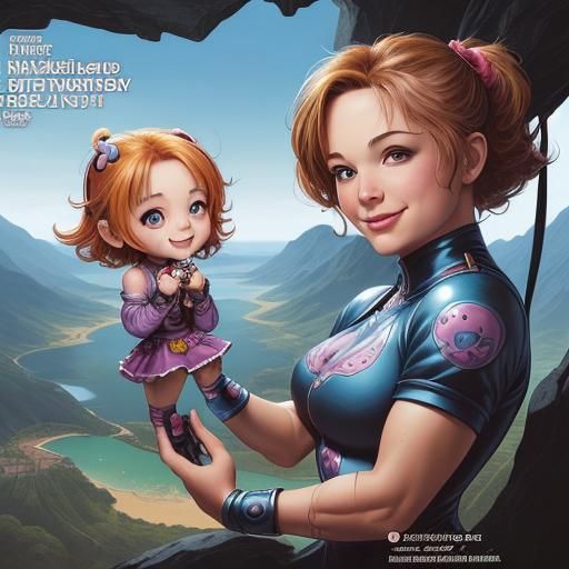 Adorable Chibi Character with Breathtaking Views