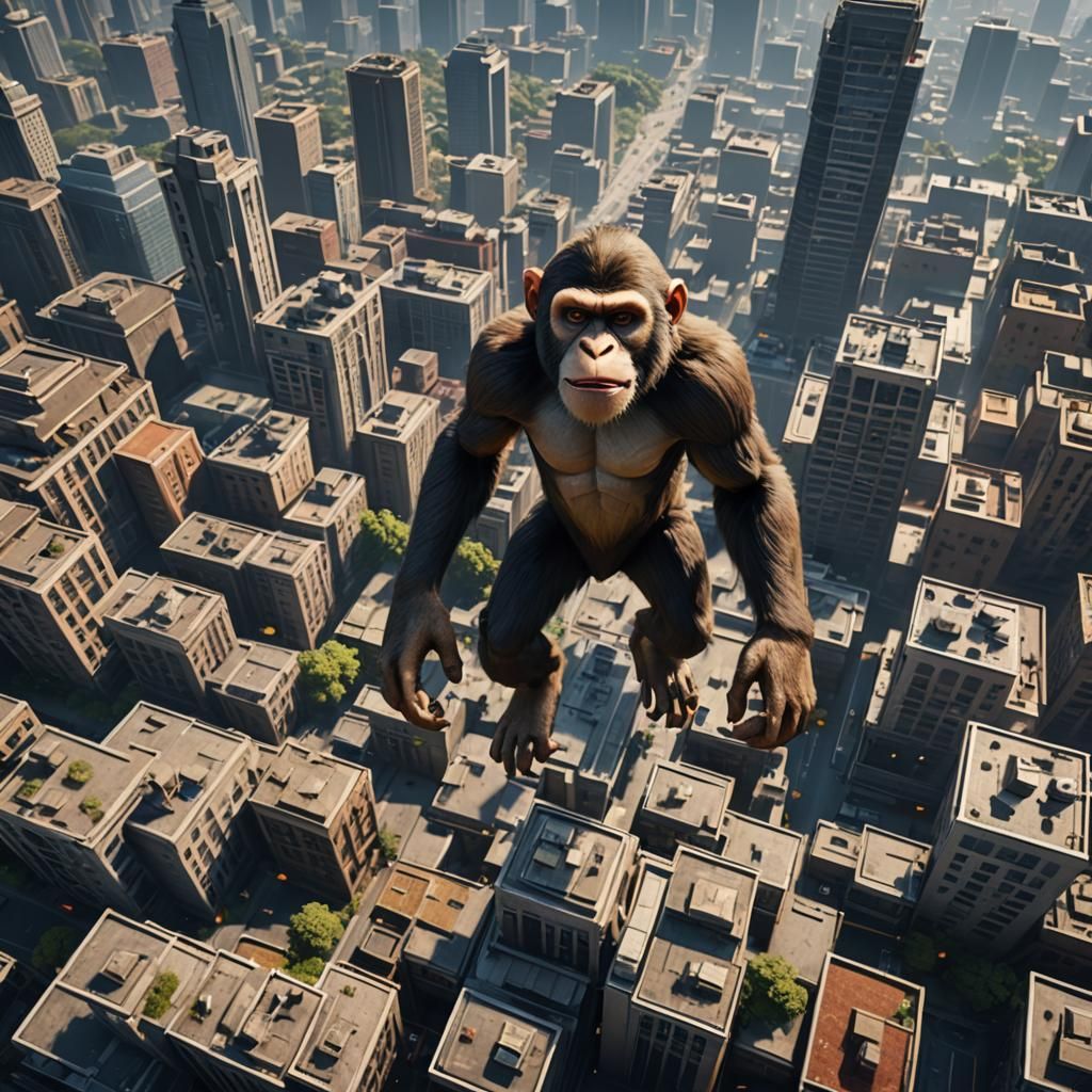 Giant Monkey City Invasion: 3D Game Cinematic