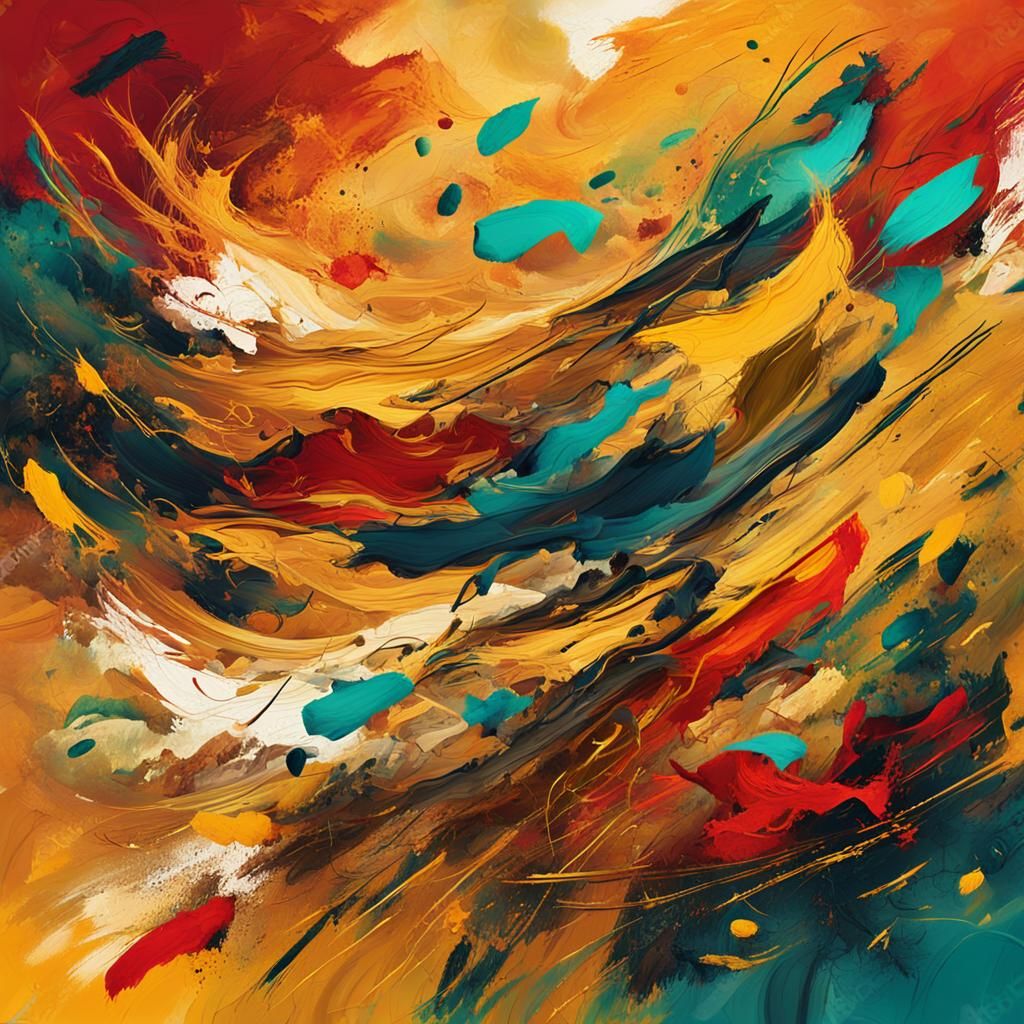 Abstract Expressionism: Vibrant Impasto Artwork