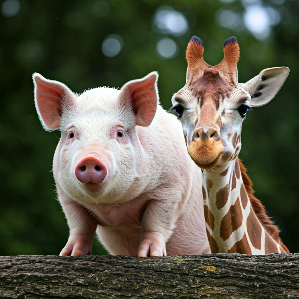 Pig and Giraffe Together