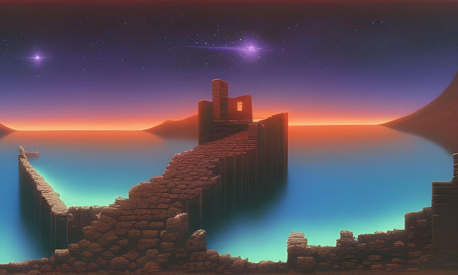 Eternity Gate: A Surreal Landscape Painting