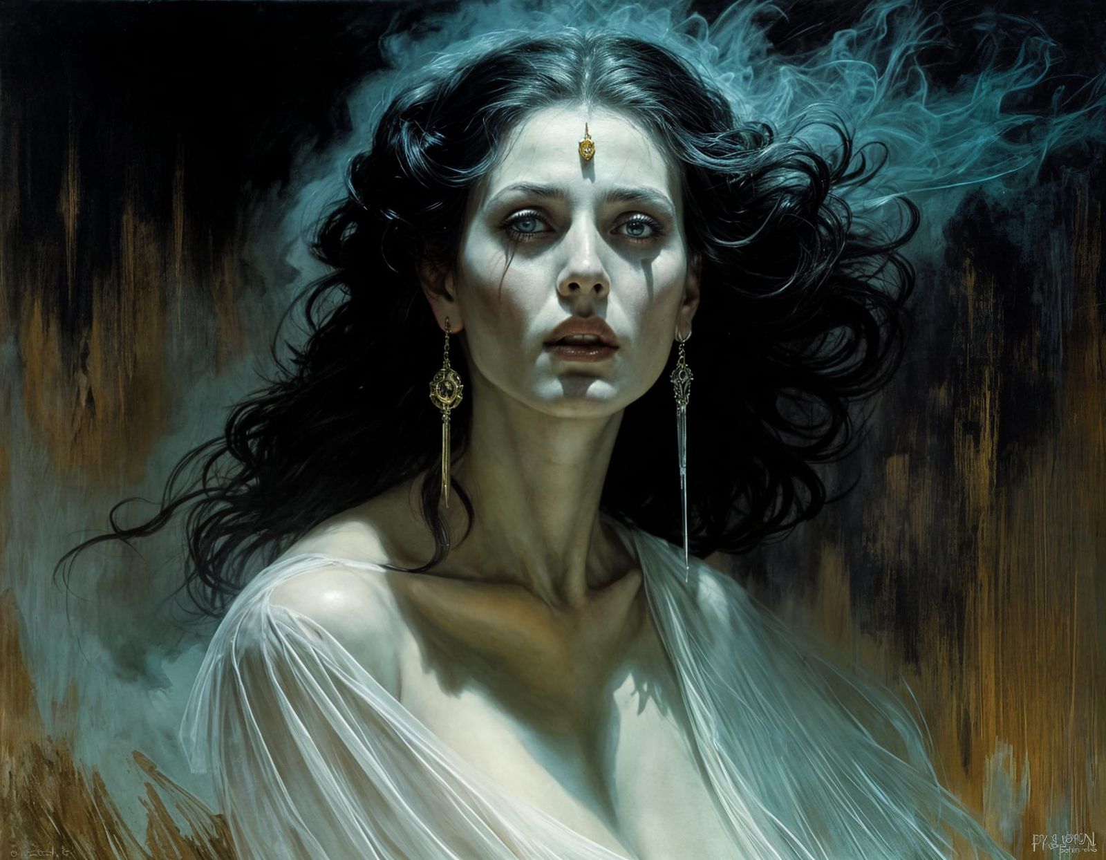 Wailing Ghost: Spectral Undead Portrait in Dark Fantasy