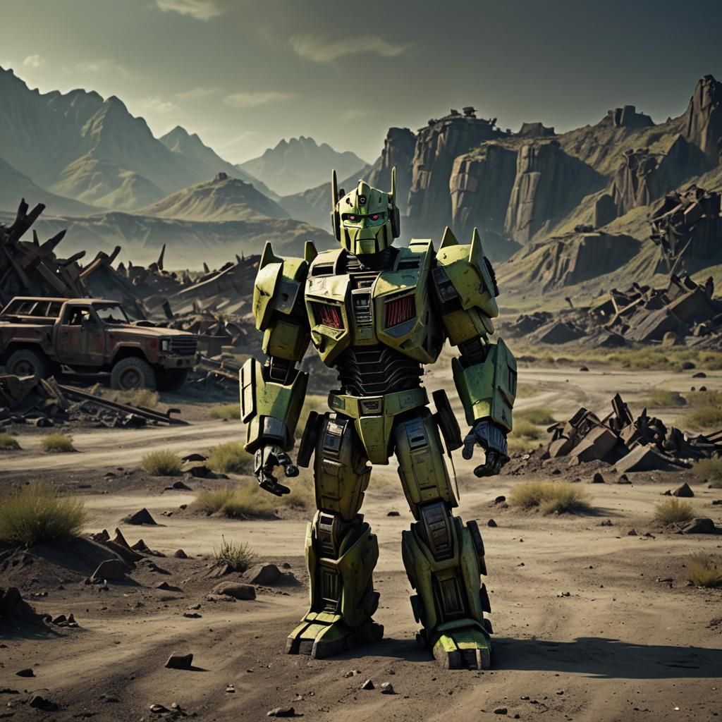 Shrek Decepticon in Desolate Wasteland