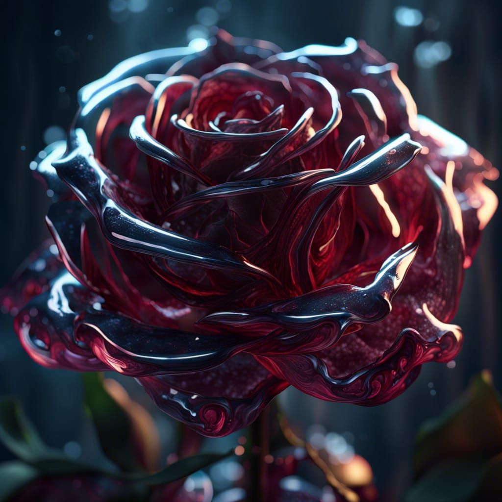 Fantastical Glass Rose in Detailed Matte Painting
