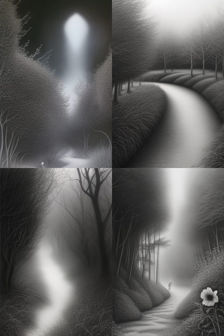 Wolf Drawing in Grassy Field: Magic Realism Vector Art