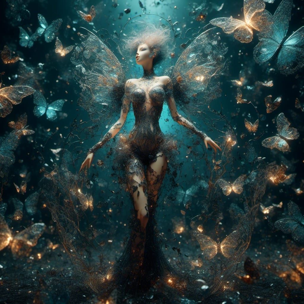 Abstract Cracked Glass Close-Up