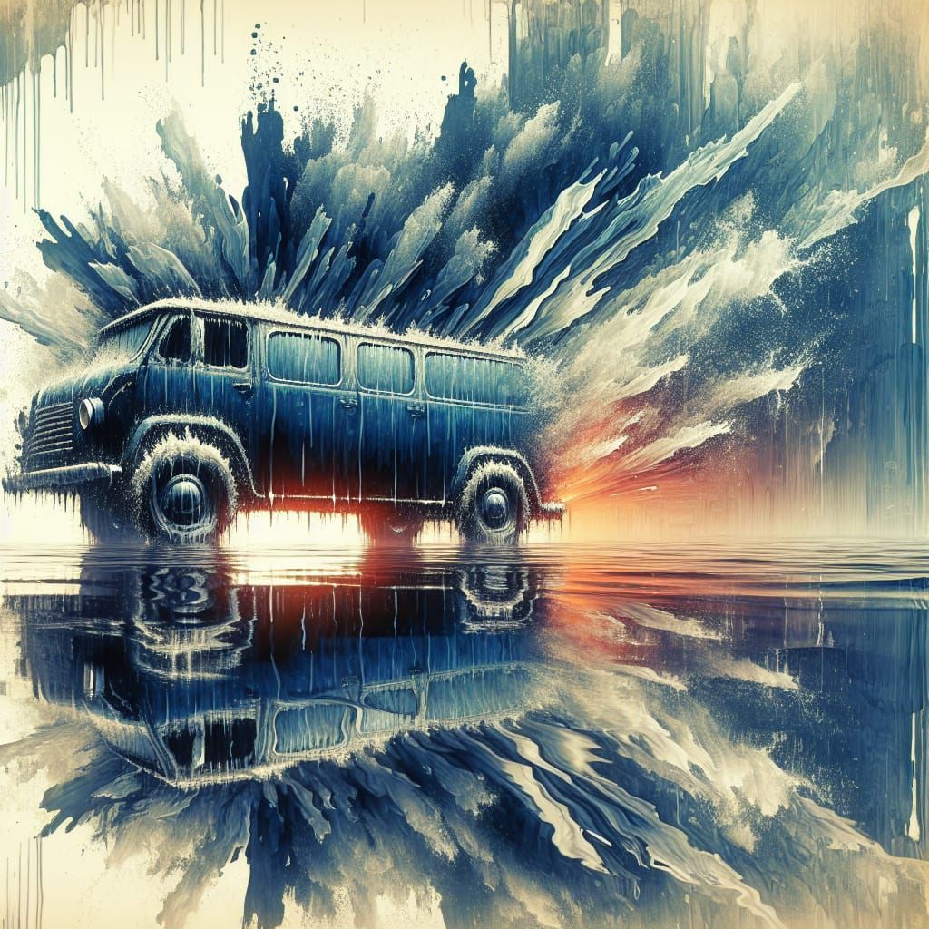 Intriguing Upside-Down Vehicle Illusion After Rain