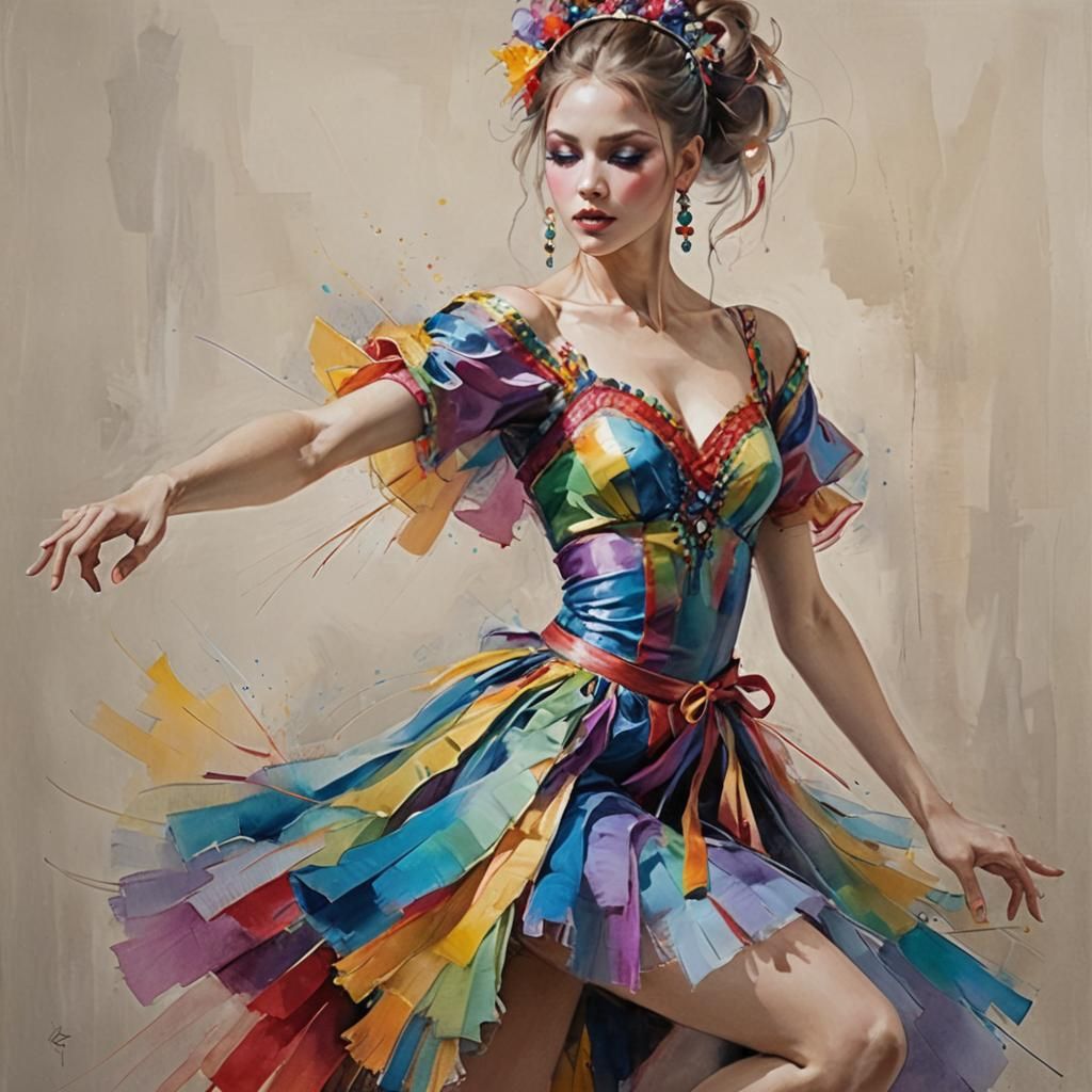 Ethereal Dancer in a Figurative Style