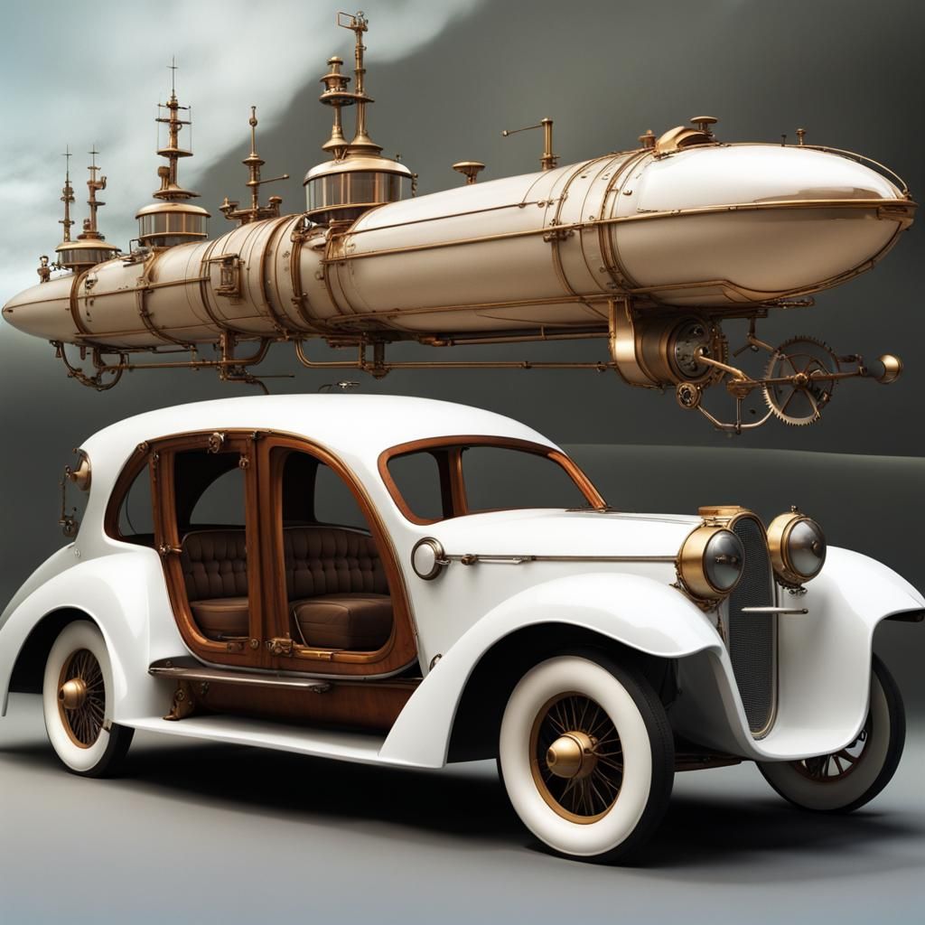 Steampunk Submarine Car Inspired by Jules Verne