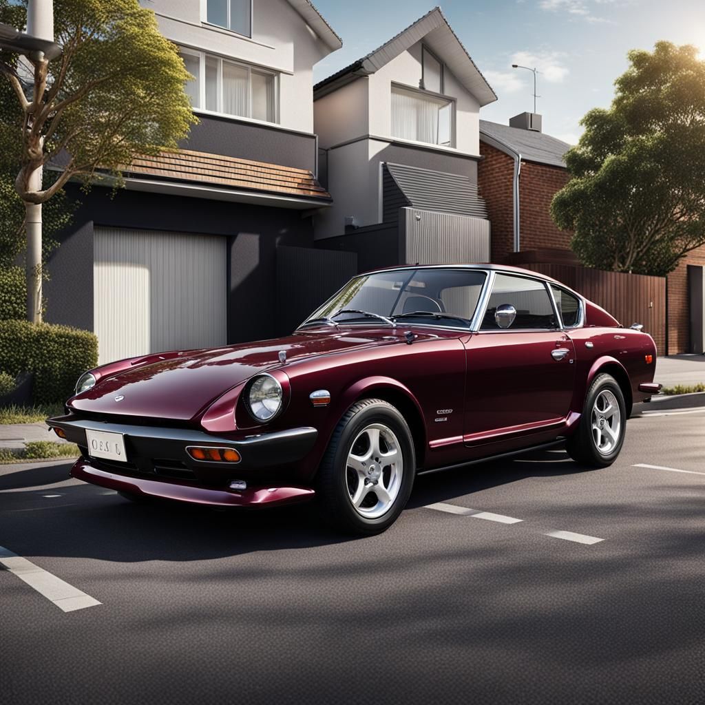 Maroon Nissan Fairlady in Suburbs