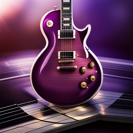 Purple Les Paul Guitar with Silver Hardware