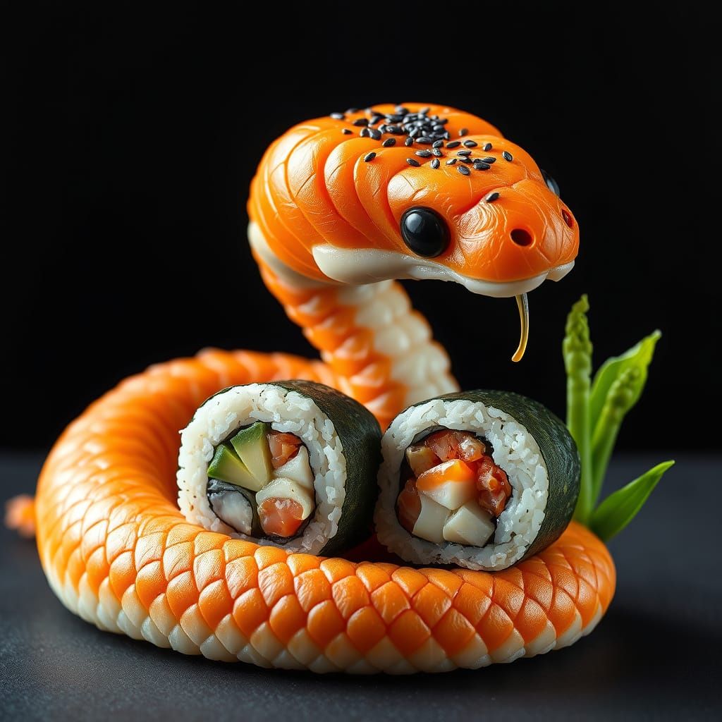 Sushi Snake: A Culinary Food Sculpture