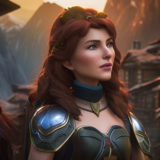 Detailed Portrait on Misty Mountain, Trending Artstation