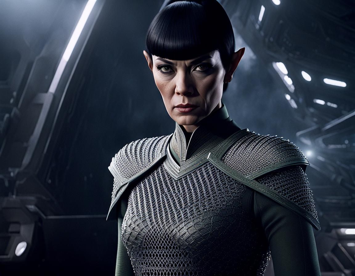 Detailed Portrait of Romulan Commander on Bridge