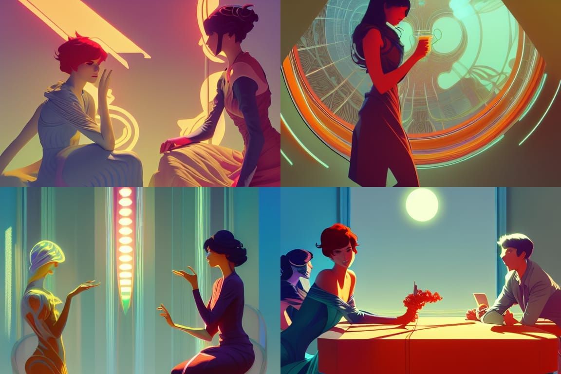 Art Nouveau Minds Meeting in Vibrant Colors