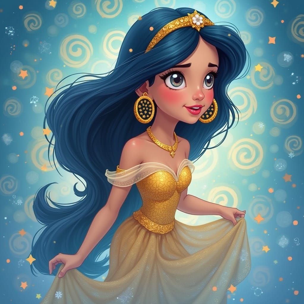 Jasmine in Disney Style Double Exposure