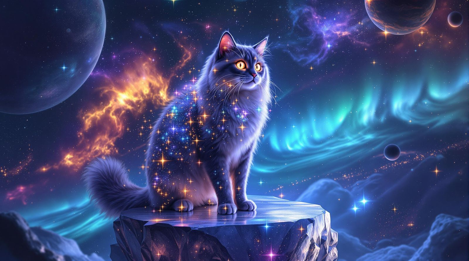 Galactic Feline in Cosmic Expanse