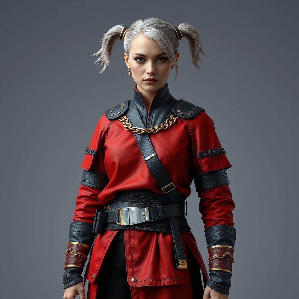 Hyperrealistic Star Wars Character in Red Costume