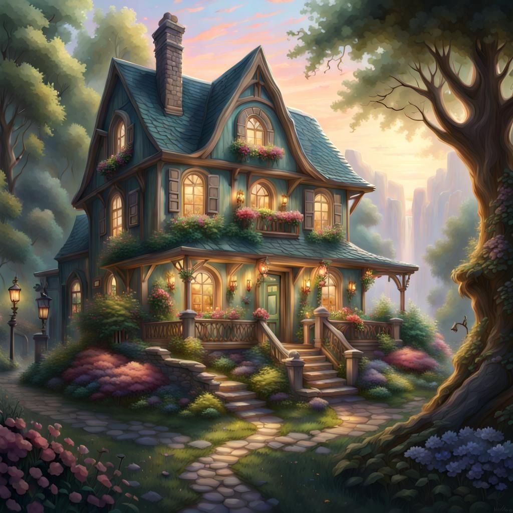 Ethereal Cottagecore Home in Romantic Storybook Style