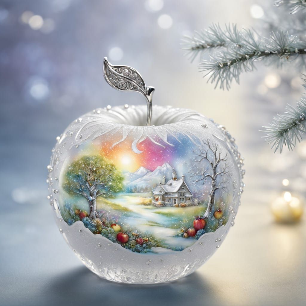 Whimsical Frosty Apple Shines in Sunlit Delight