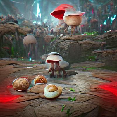 Detailed 8K 3D Mushroom Concept Art