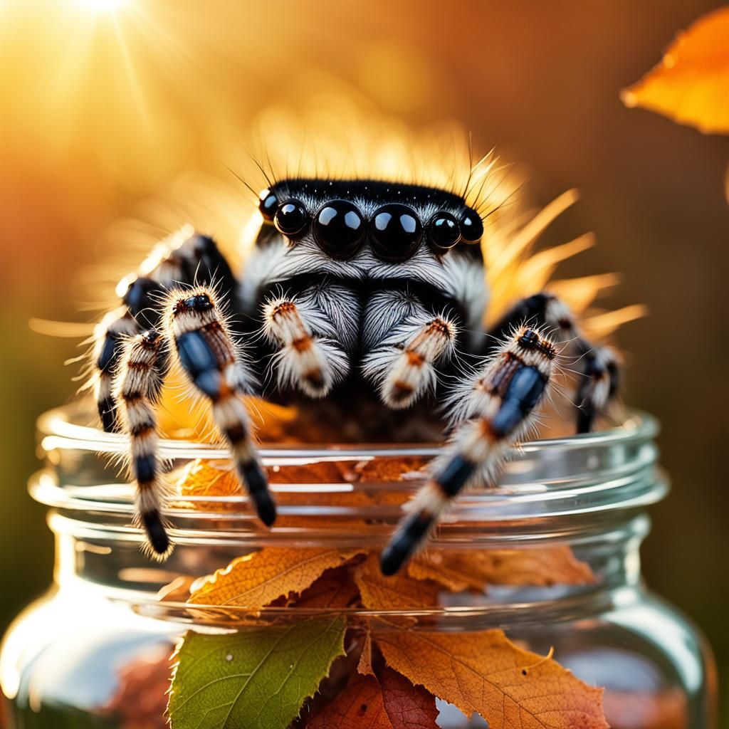 Beautiful Spider in a Jar. AI image prompt in my tutorials!