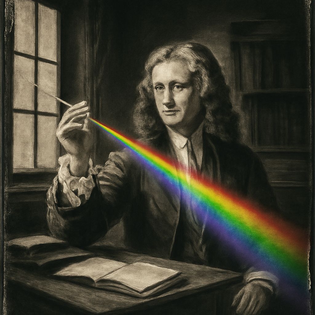 Isaac Newton experiments with a prism, 1670s