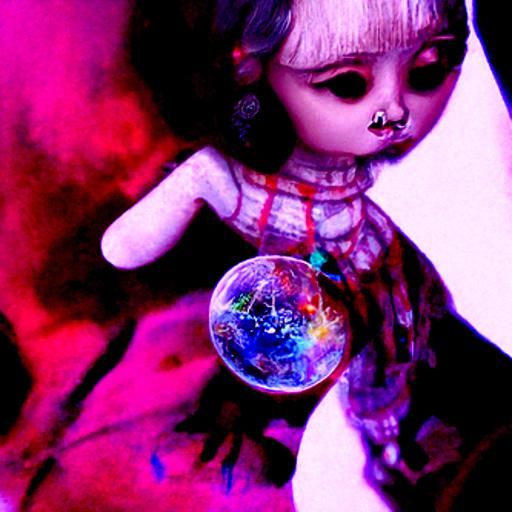 Blythe Doll in Holographic Astral Illustration